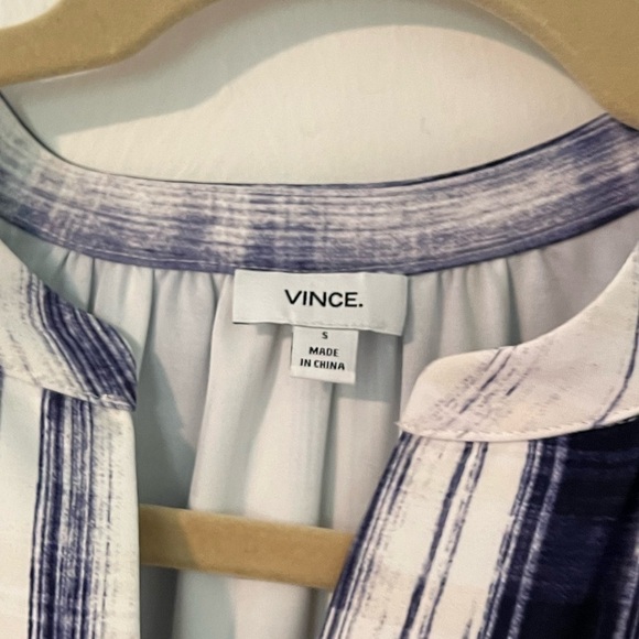 Vince Brush Stroke Split Neck Tunic Dress - Picture 5 of 8